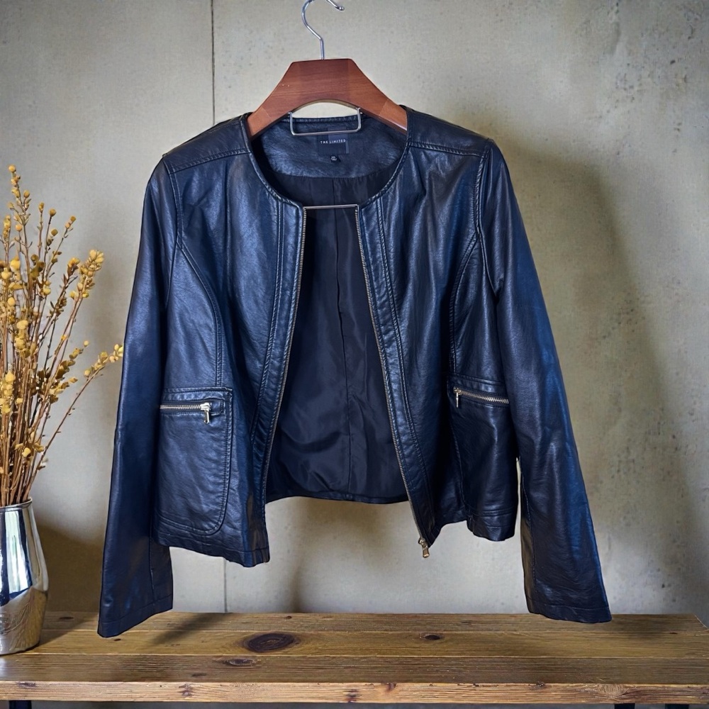 The Limited Women's Black Faux Leather Jacket - Picture 3 of 9